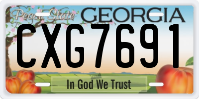 GA license plate CXG7691