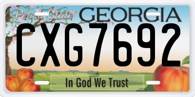 GA license plate CXG7692