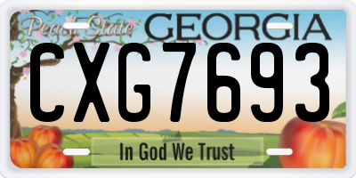 GA license plate CXG7693