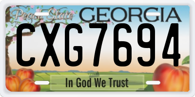 GA license plate CXG7694