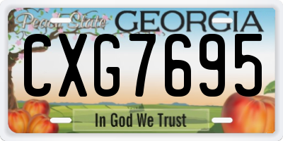 GA license plate CXG7695