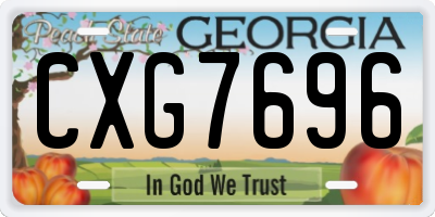 GA license plate CXG7696