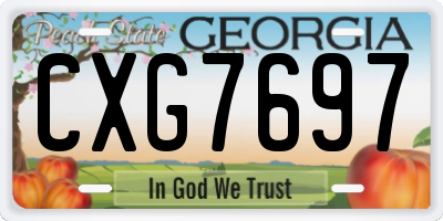 GA license plate CXG7697