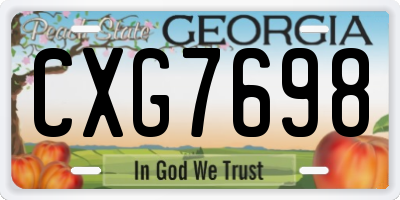 GA license plate CXG7698