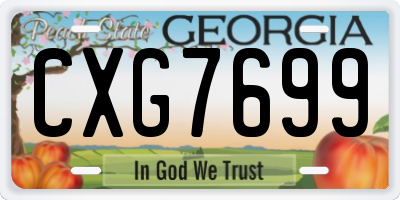 GA license plate CXG7699