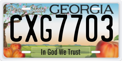GA license plate CXG7703