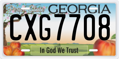 GA license plate CXG7708