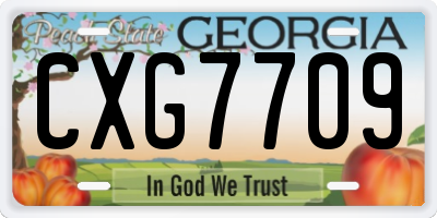 GA license plate CXG7709
