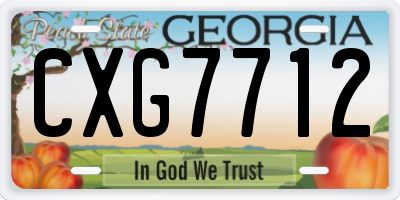 GA license plate CXG7712
