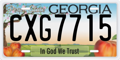 GA license plate CXG7715
