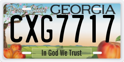 GA license plate CXG7717