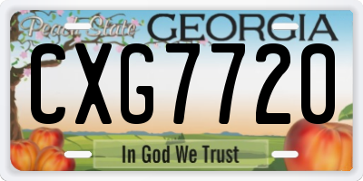 GA license plate CXG7720