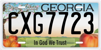 GA license plate CXG7723
