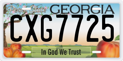GA license plate CXG7725