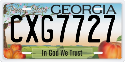 GA license plate CXG7727