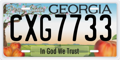 GA license plate CXG7733