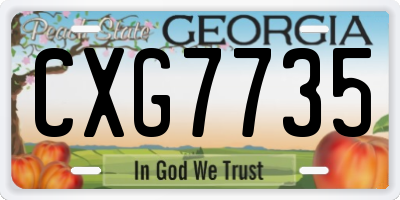 GA license plate CXG7735