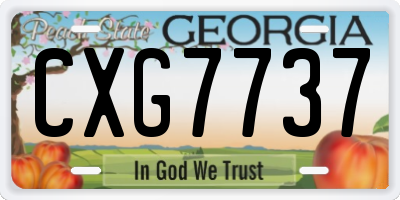 GA license plate CXG7737