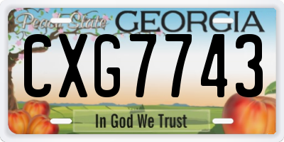GA license plate CXG7743