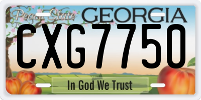 GA license plate CXG7750