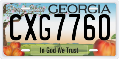 GA license plate CXG7760