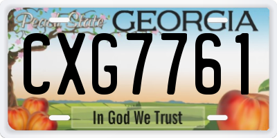 GA license plate CXG7761