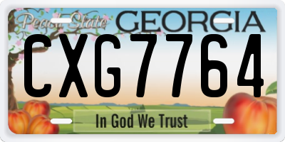 GA license plate CXG7764