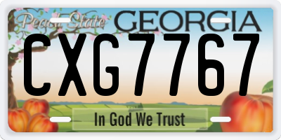 GA license plate CXG7767
