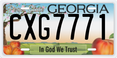 GA license plate CXG7771