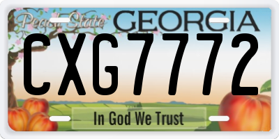 GA license plate CXG7772