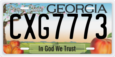 GA license plate CXG7773