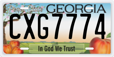 GA license plate CXG7774