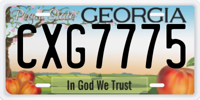 GA license plate CXG7775