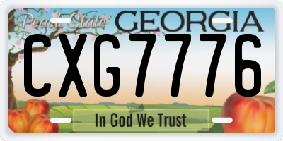 GA license plate CXG7776