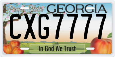 GA license plate CXG7777
