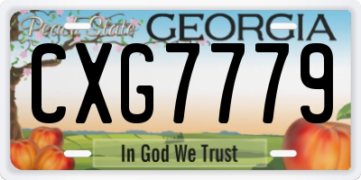 GA license plate CXG7779