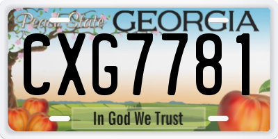 GA license plate CXG7781