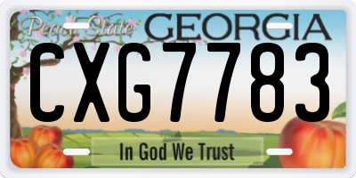 GA license plate CXG7783