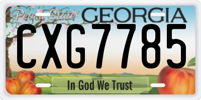 GA license plate CXG7785