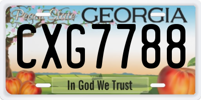 GA license plate CXG7788