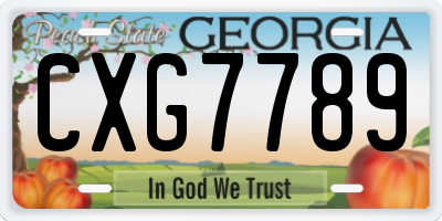 GA license plate CXG7789