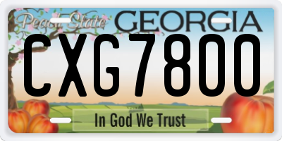 GA license plate CXG7800