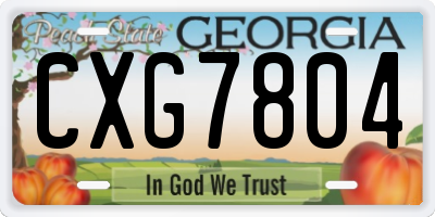 GA license plate CXG7804