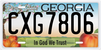 GA license plate CXG7806
