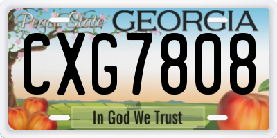 GA license plate CXG7808