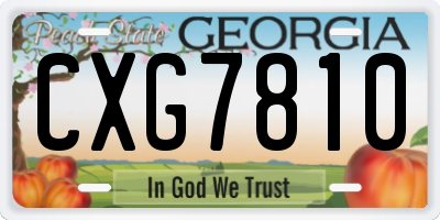 GA license plate CXG7810