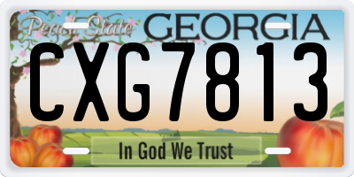 GA license plate CXG7813