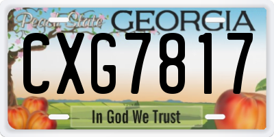 GA license plate CXG7817
