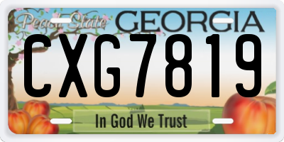 GA license plate CXG7819