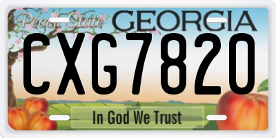 GA license plate CXG7820